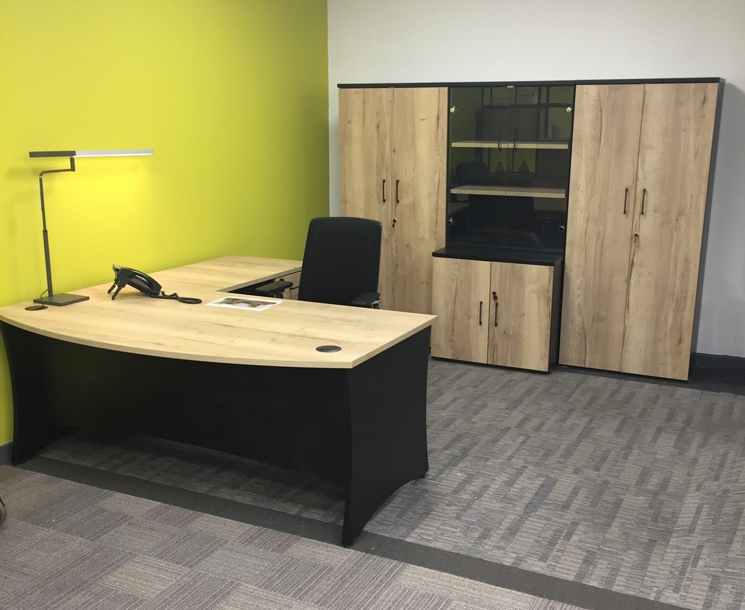 Black valoir panel clearance end desk